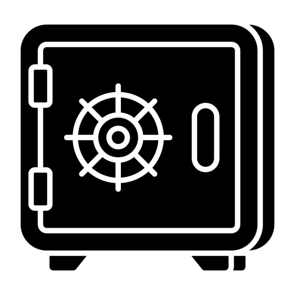 An editable design icon of bank locker vector
