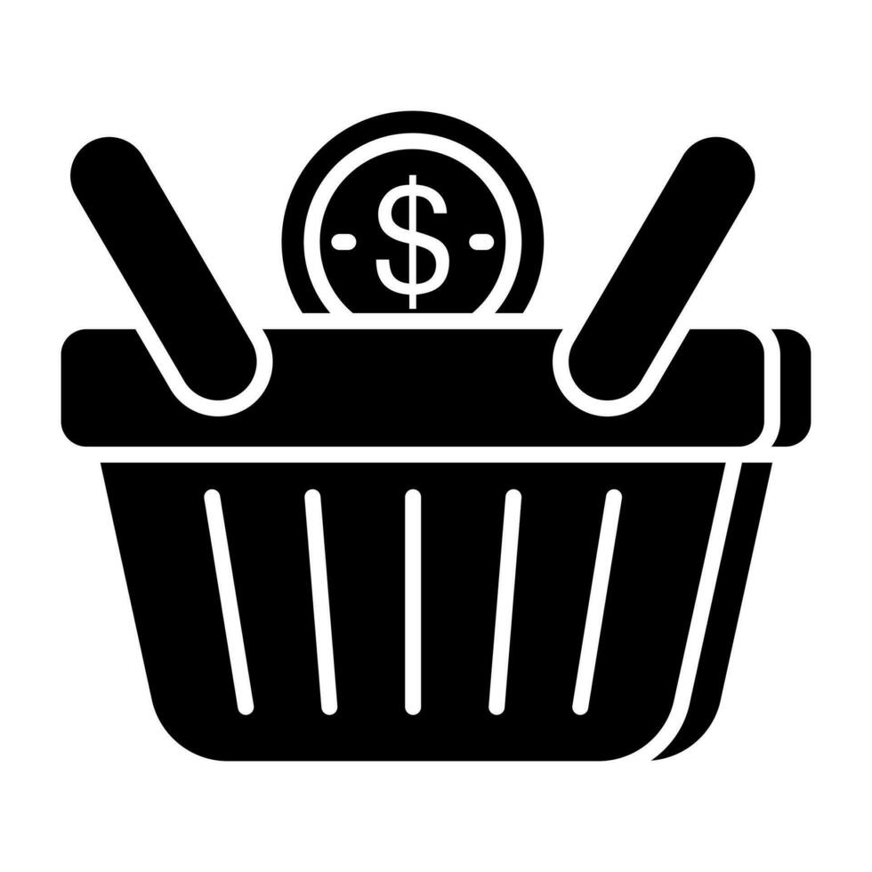 A creative design icon of shopping basket vector