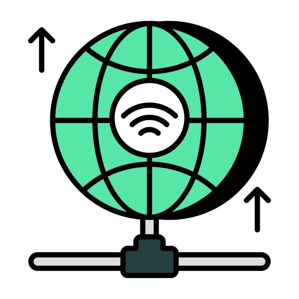 un único diseño icono de global Wifi vector