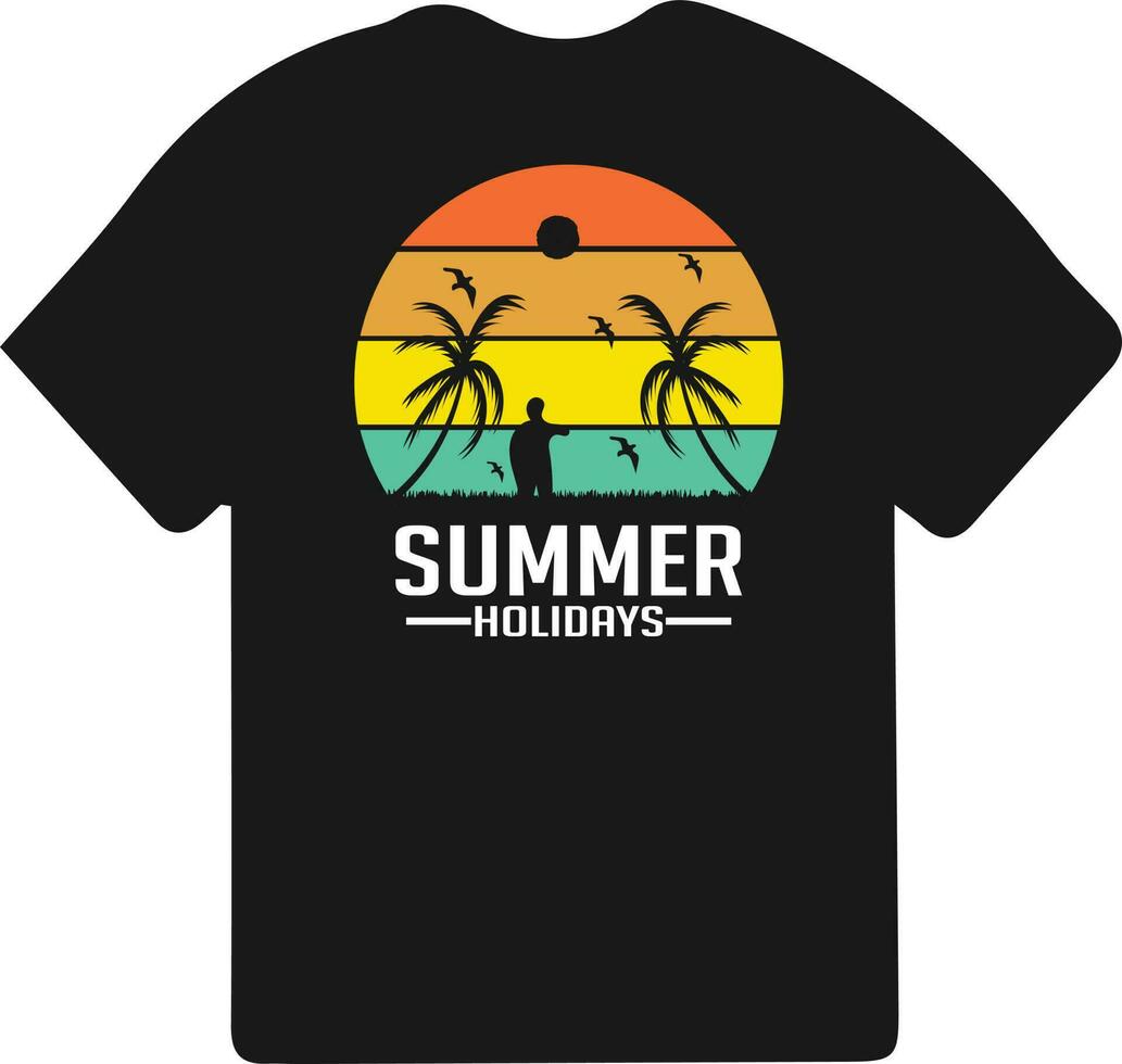 Summer day t-shirt vector design for print with summer quotes
