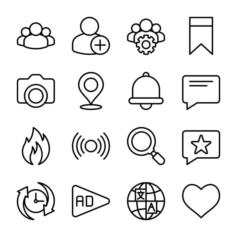 social media icon set vector