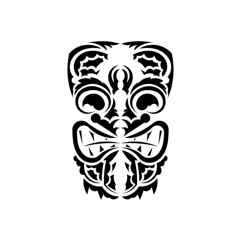 Tribal mask. Black tattoo in the style of the ancient tribes. Simple style. over white background. vector