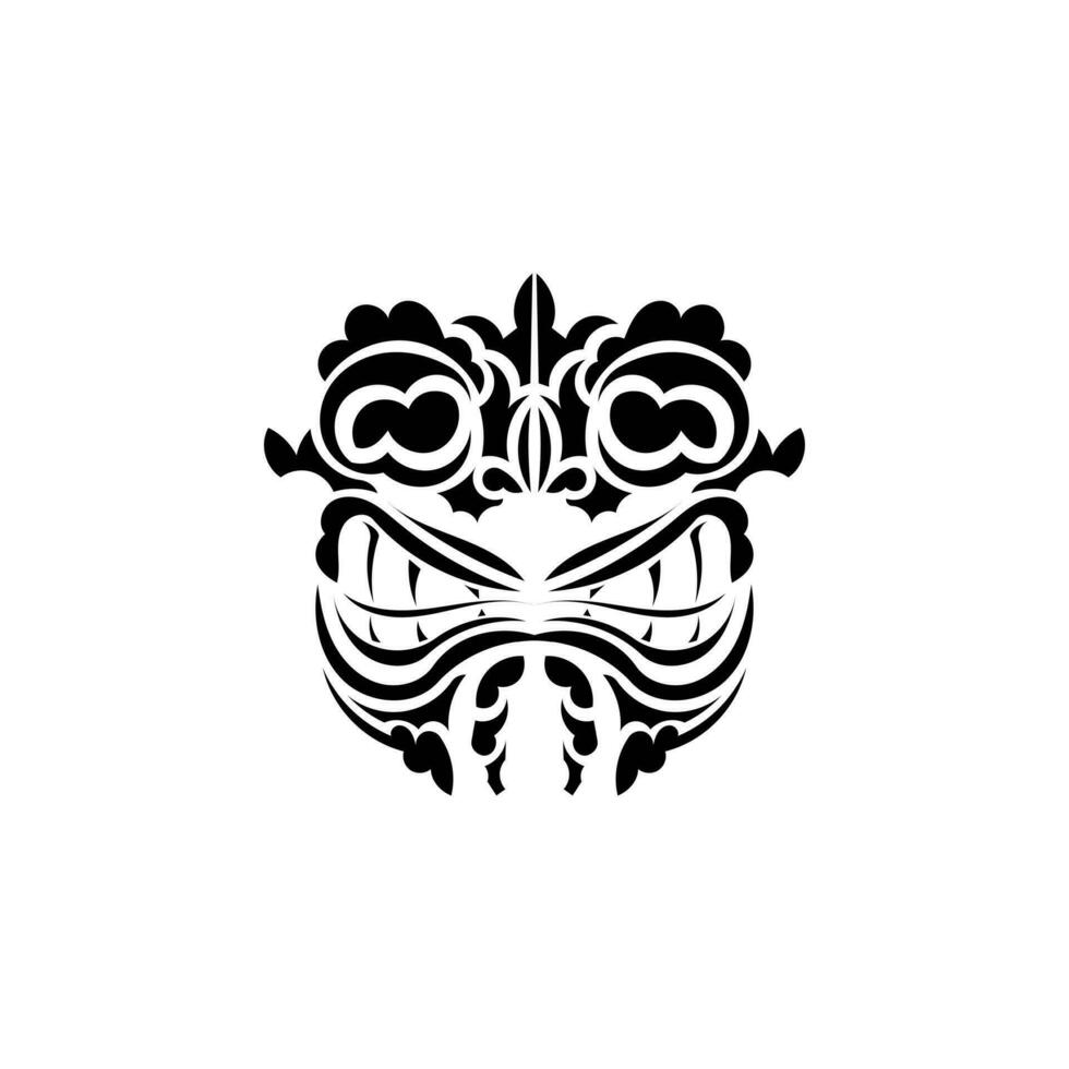 Tribal mask. Traditional totem symbol. Maori style. Vector isolated on white background.