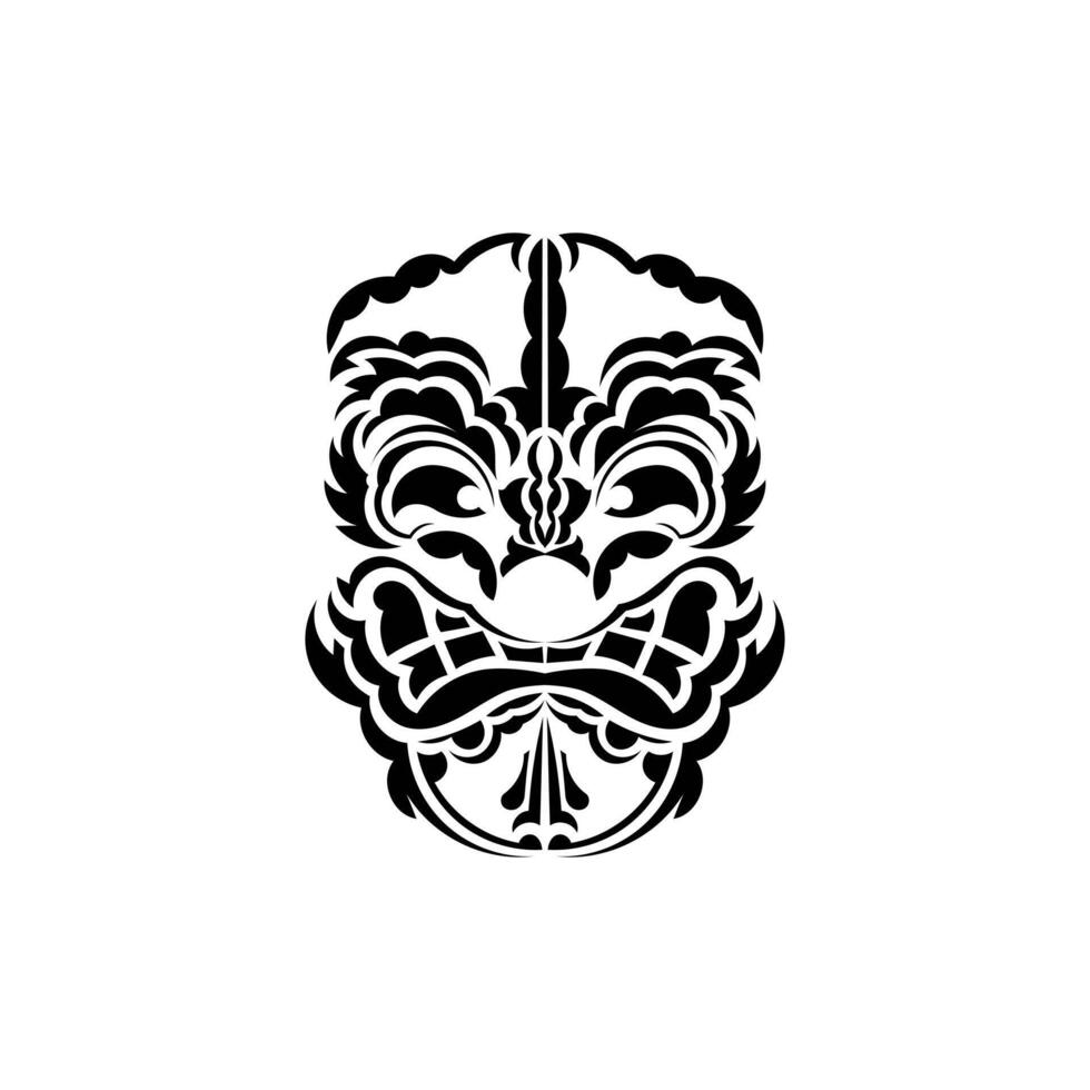 Tribal mask. Traditional totem symbol. Polynesian style. illustration isolated on white background. vector