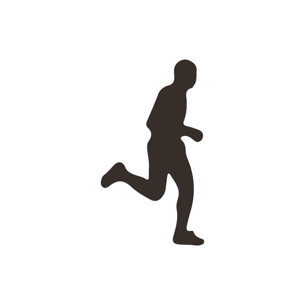 vector runner, silhouette man running