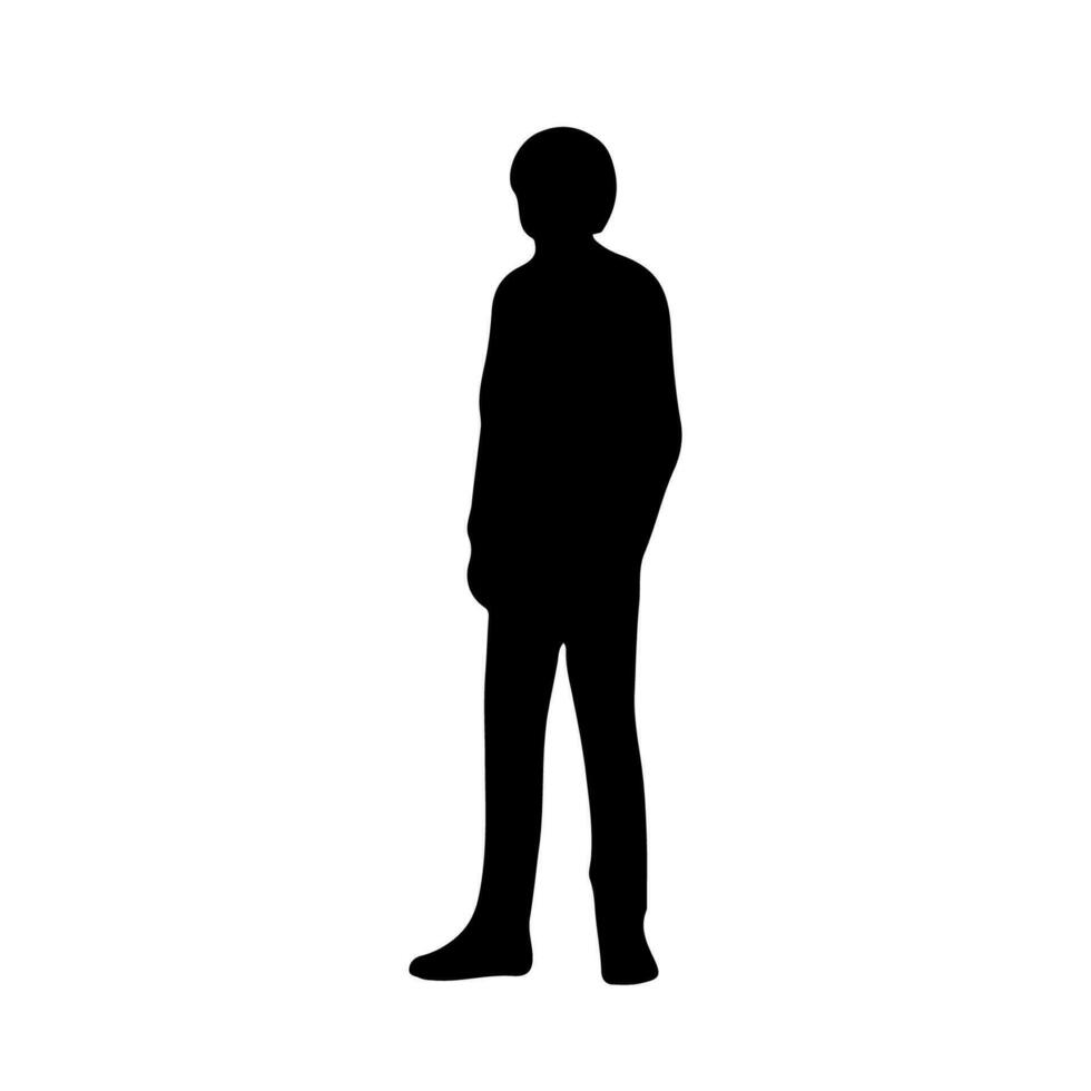 Silhouette man standing vector illustration