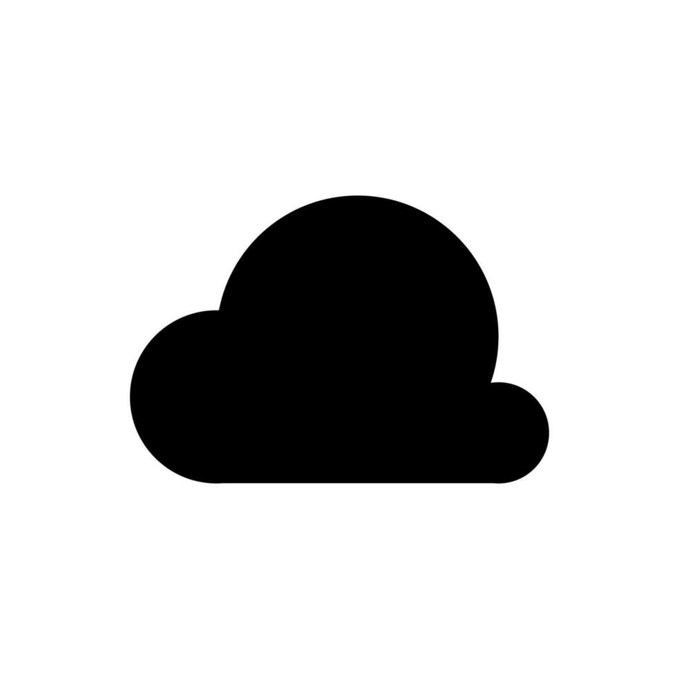 Solid cloud illustration  glyph icon vector