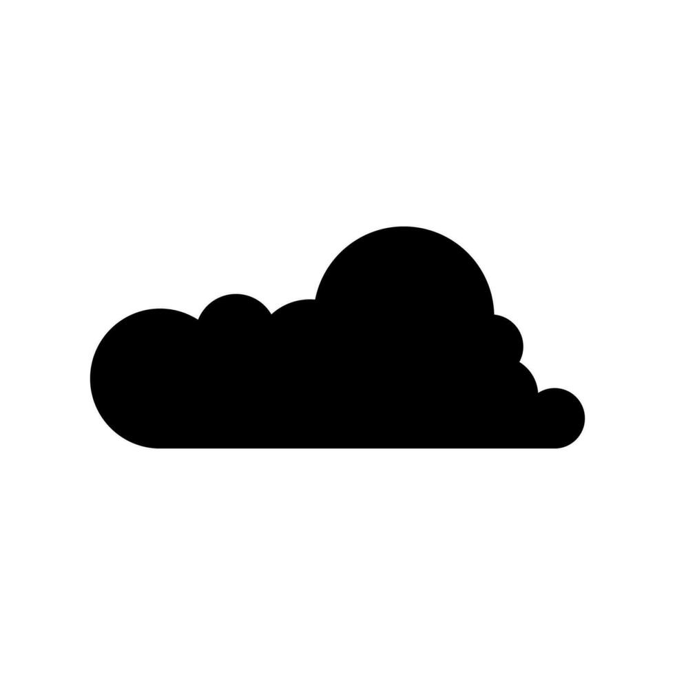 Solid cloud illustration  glyph icon vector