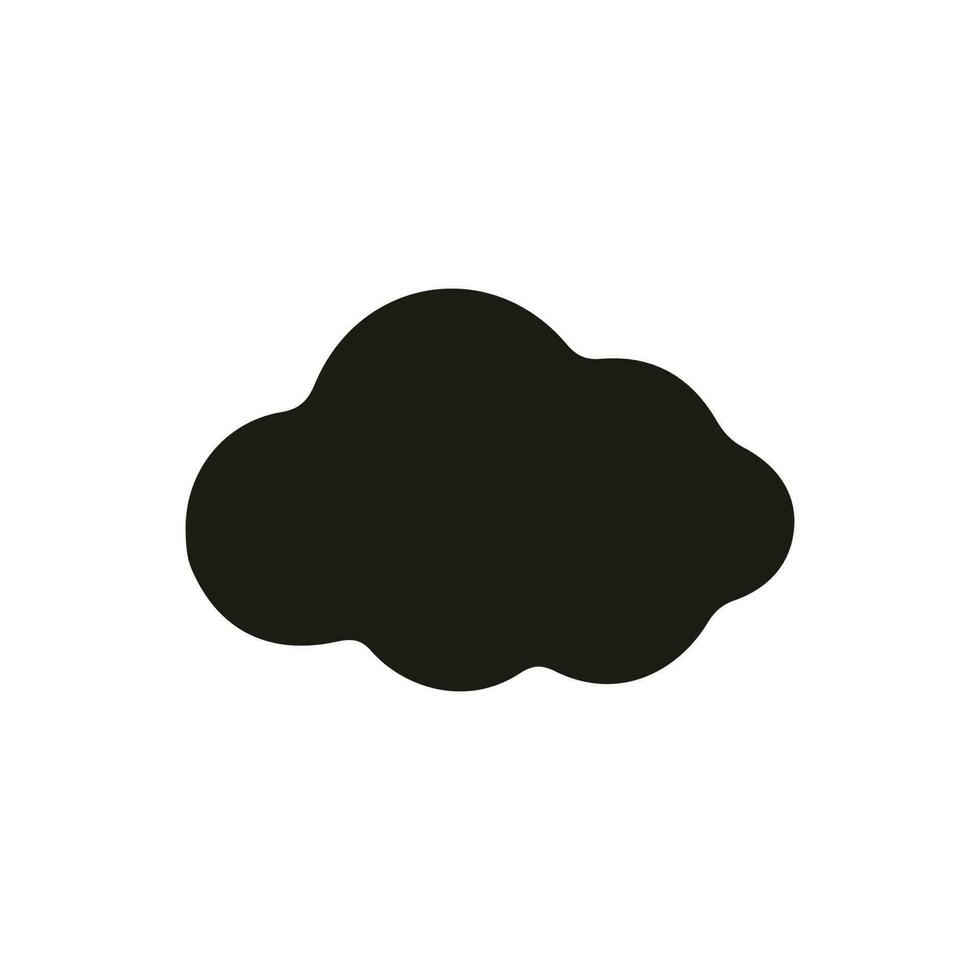 ilustración de nube sólida, icono de glifo vector