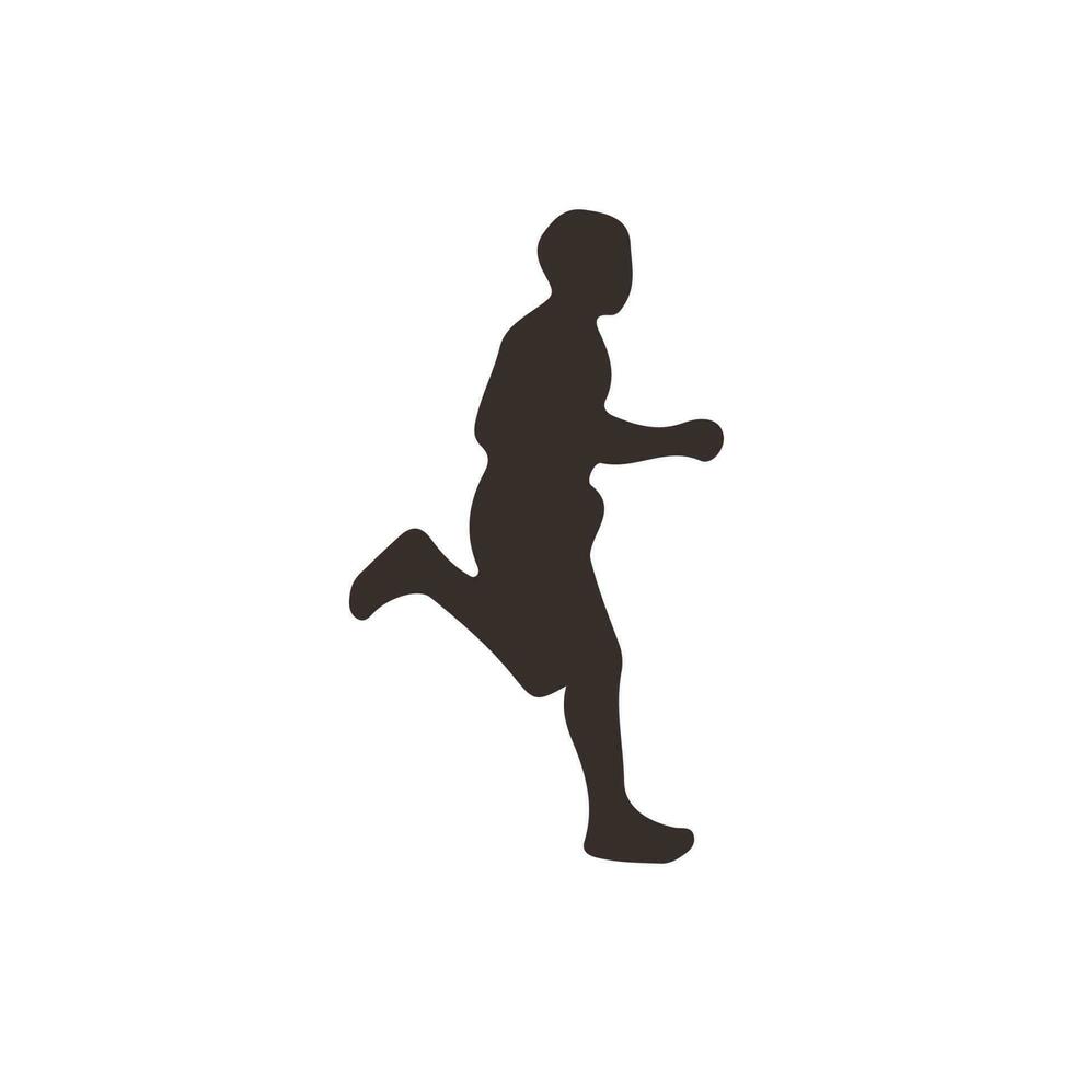 vector runner, silhouette man running