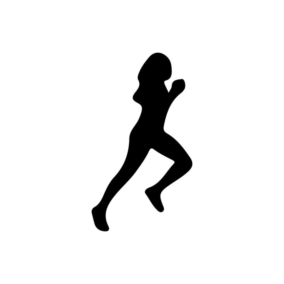 vector runner, silhouette woman running