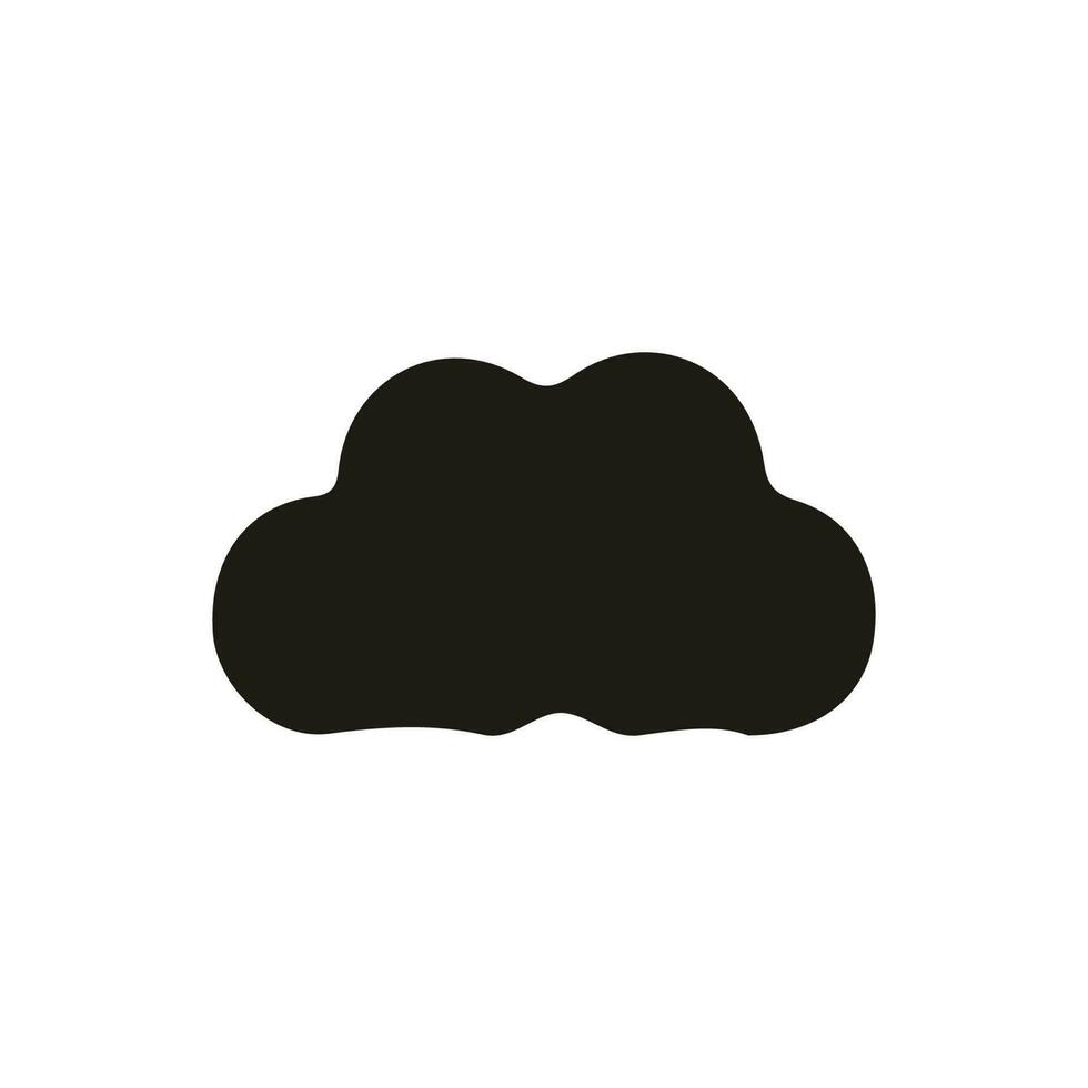 Solid cloud illustration, glyph icon vector
