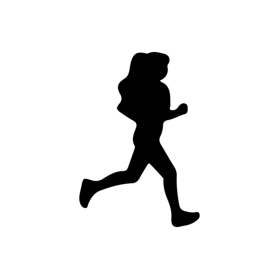 vector runner, silhouette woman running