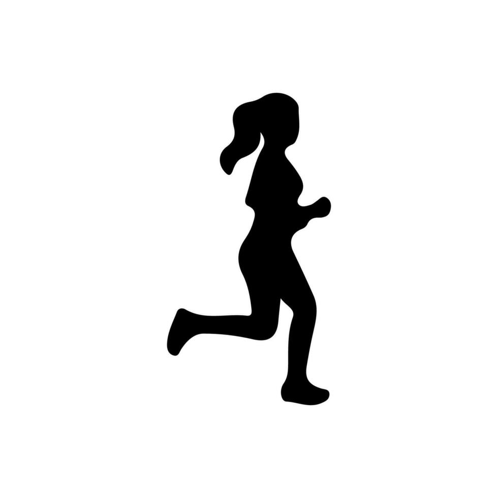 vector runner, silhouette woman running