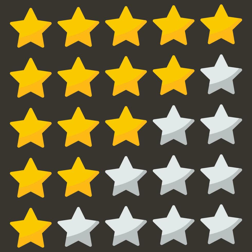 Five stars rating icon. Five stars customer product rating. Vector illustration. Premium quality. Golden stars