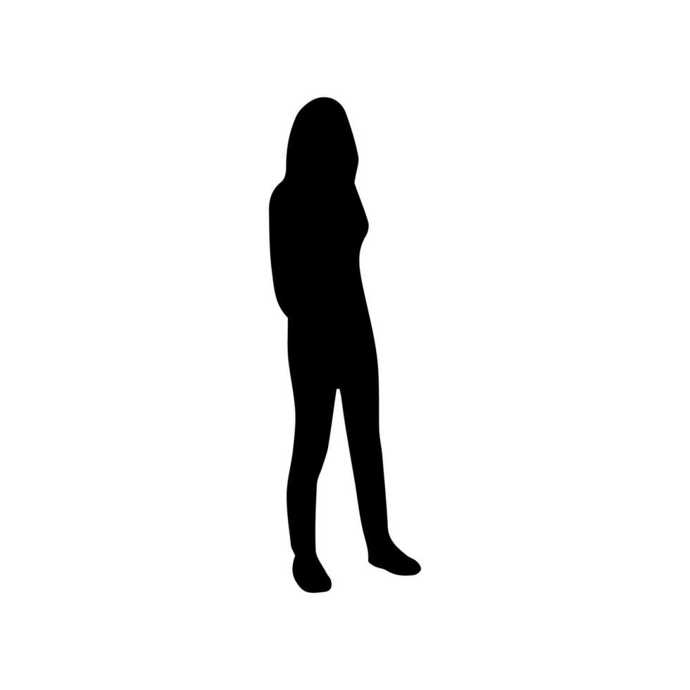 Vector silhouette woman standing