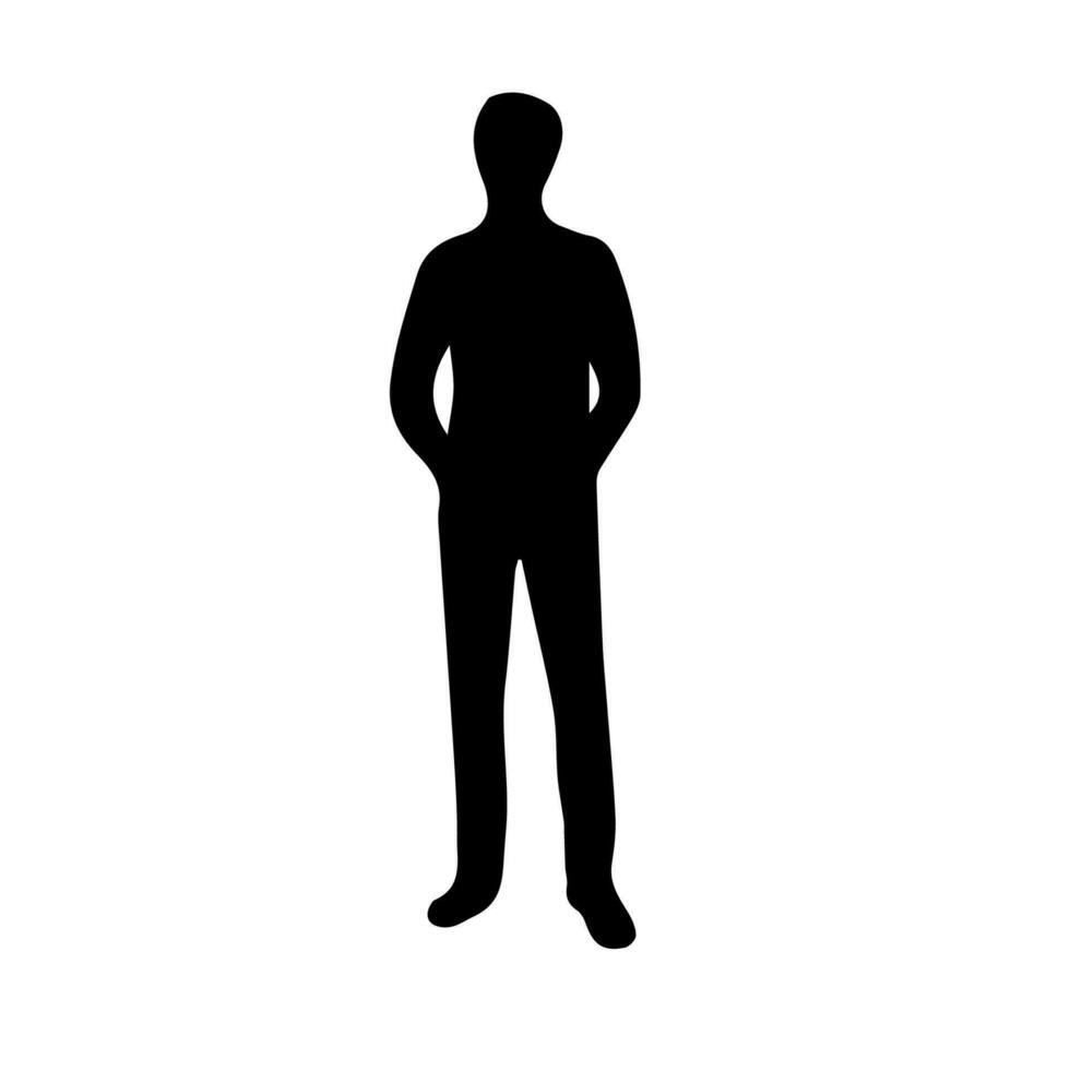 silueta hombre en pie vector ilustración