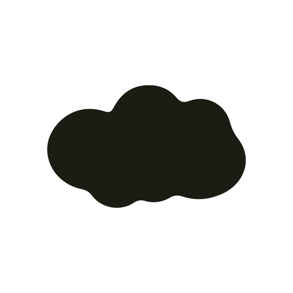 Solid cloud illustration, glyph icon vector