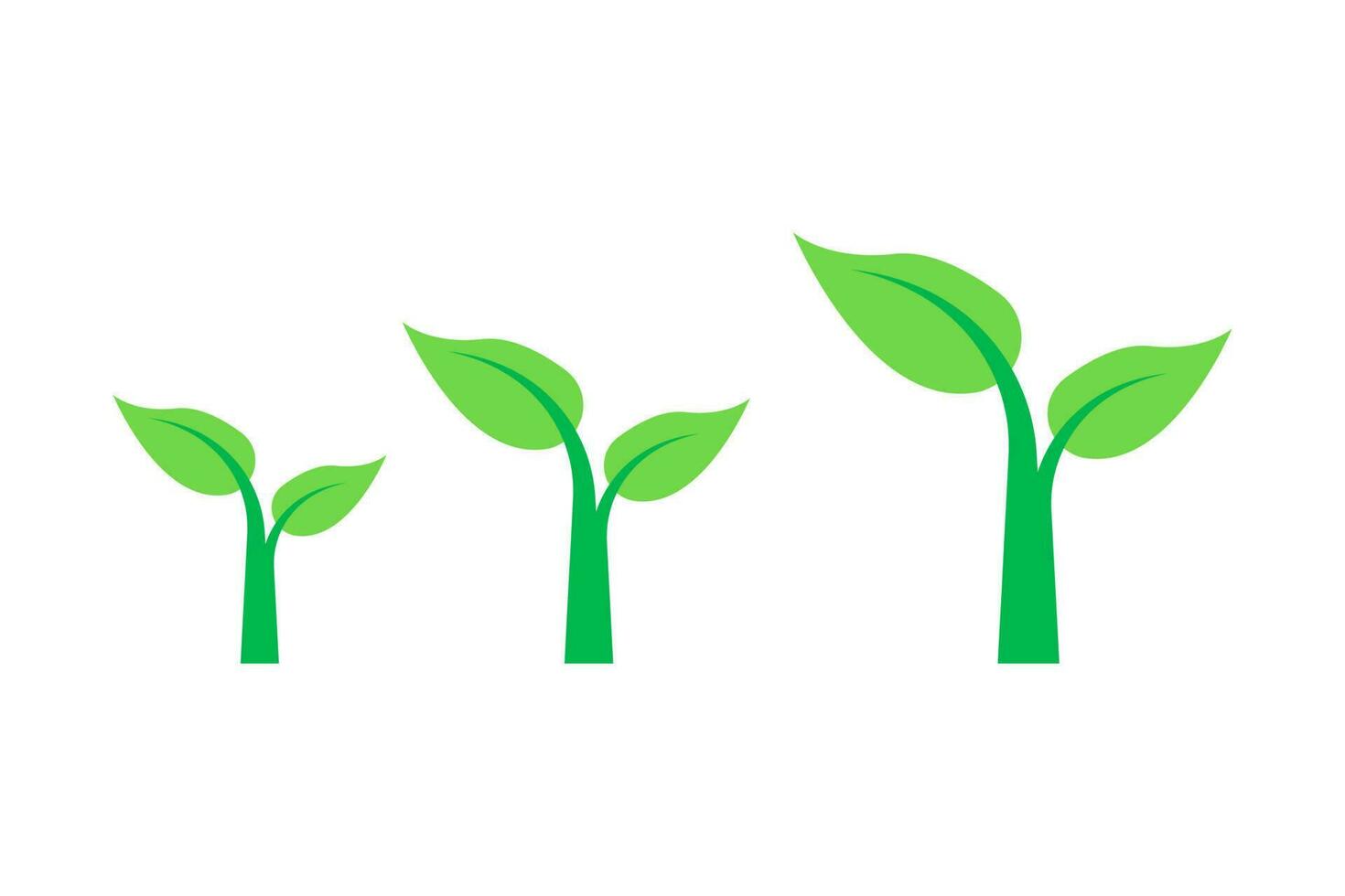 Plant seedlings green icons on white background. Vector illustration.