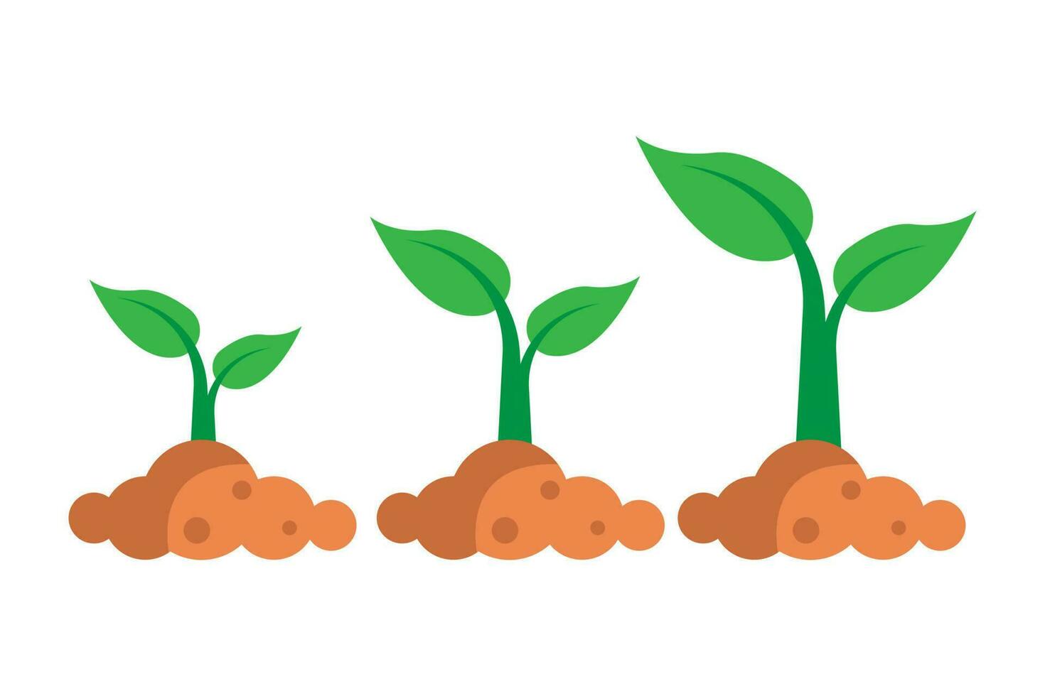 Plant seedlings green icons on white background. Vector illustration.