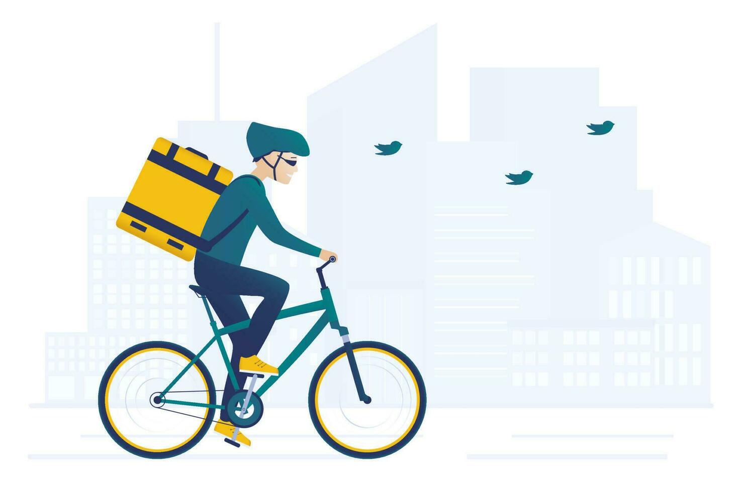 Food bicycle delivery courier vector