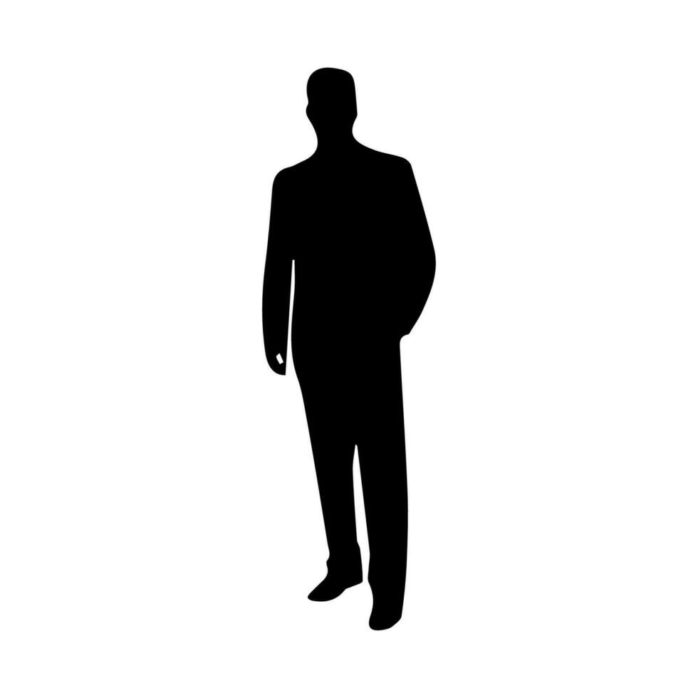 Silhouette man standing vector illustration