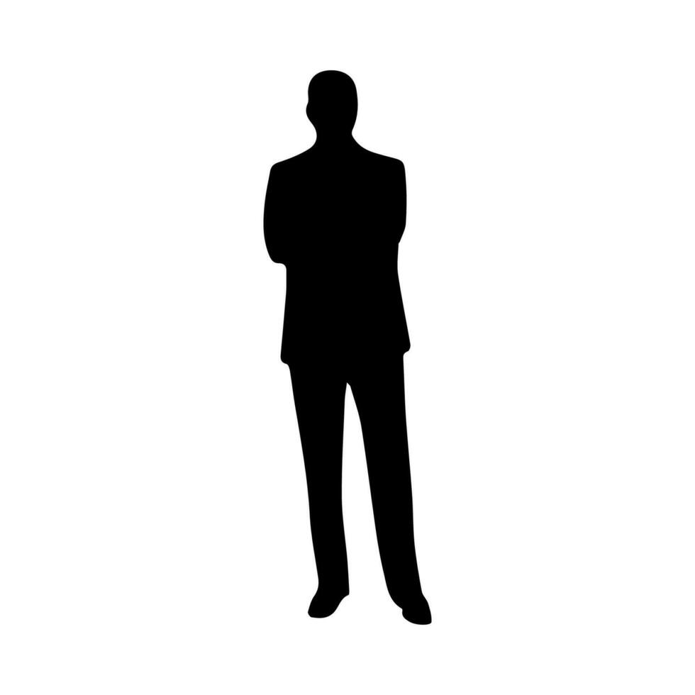 Silhouette man standing vector illustration