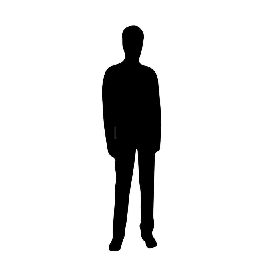 silueta hombre en pie vector ilustración