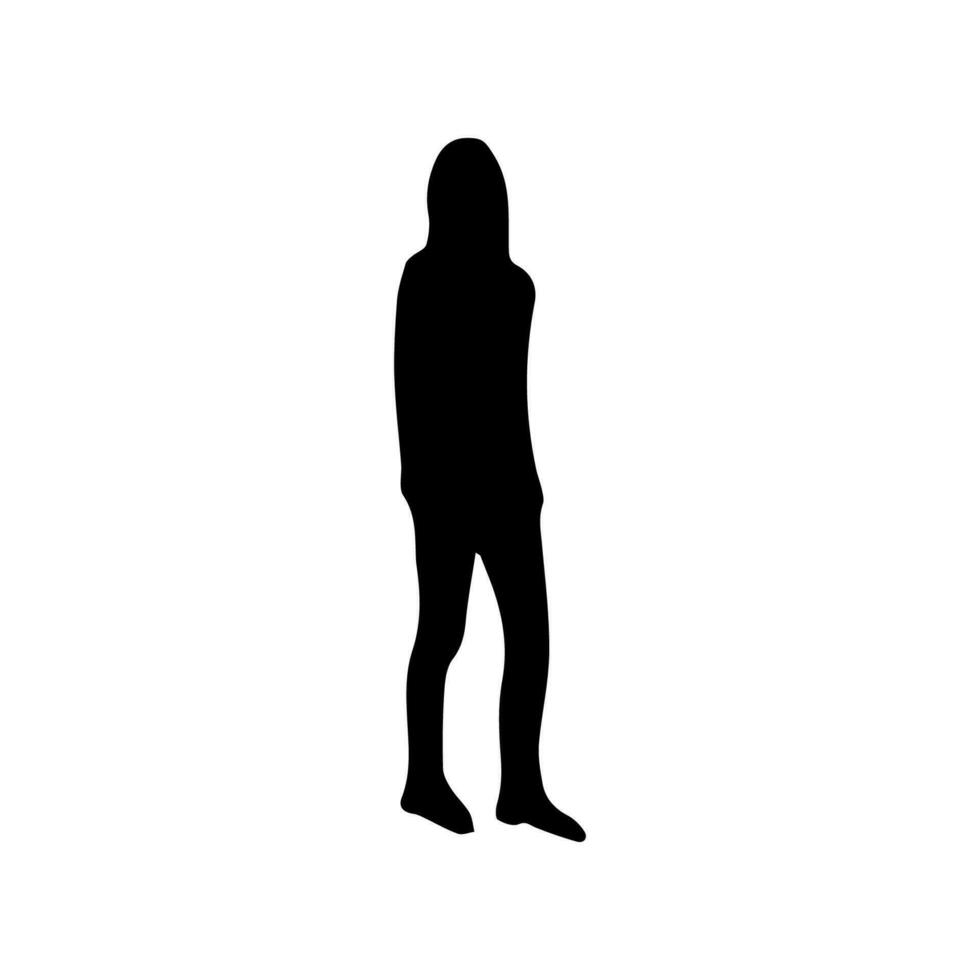 Vector silhouette woman standing