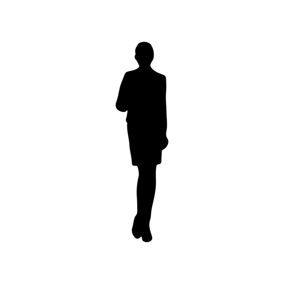 Vector silhouette woman standing