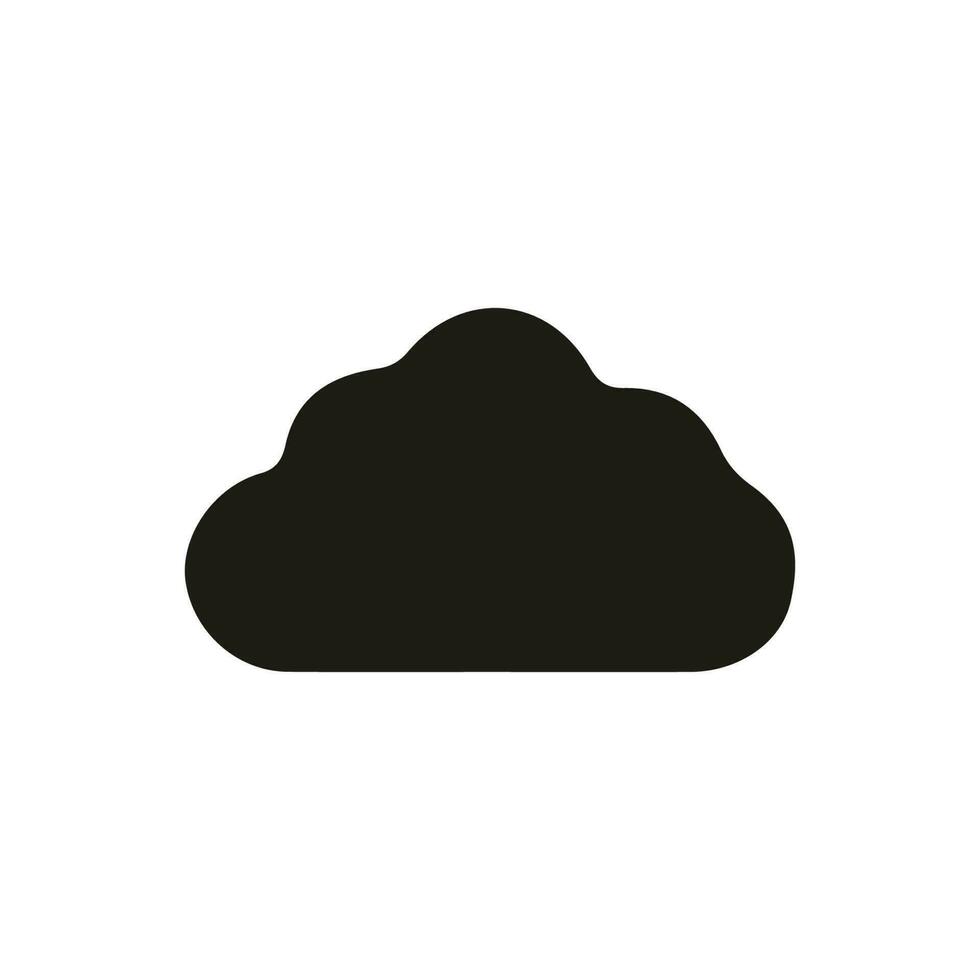 ilustración de nube sólida, icono de glifo vector