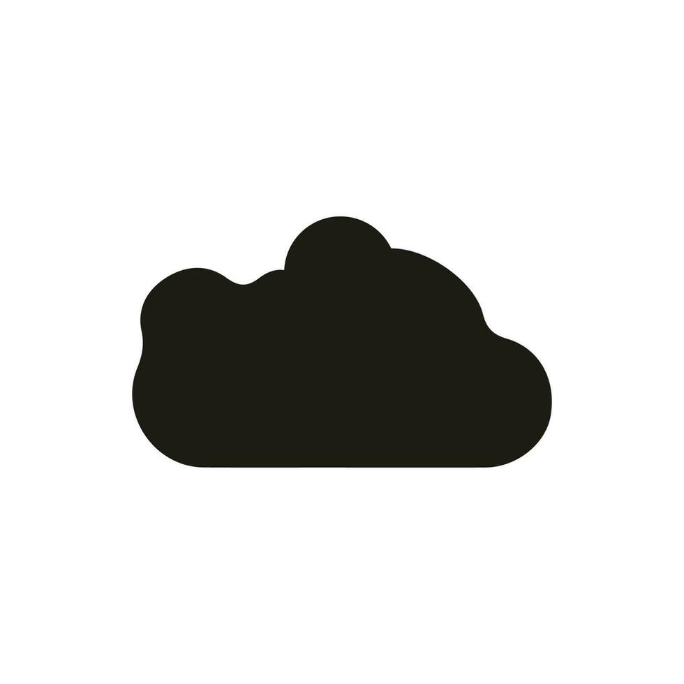 Solid cloud illustration, glyph icon vector