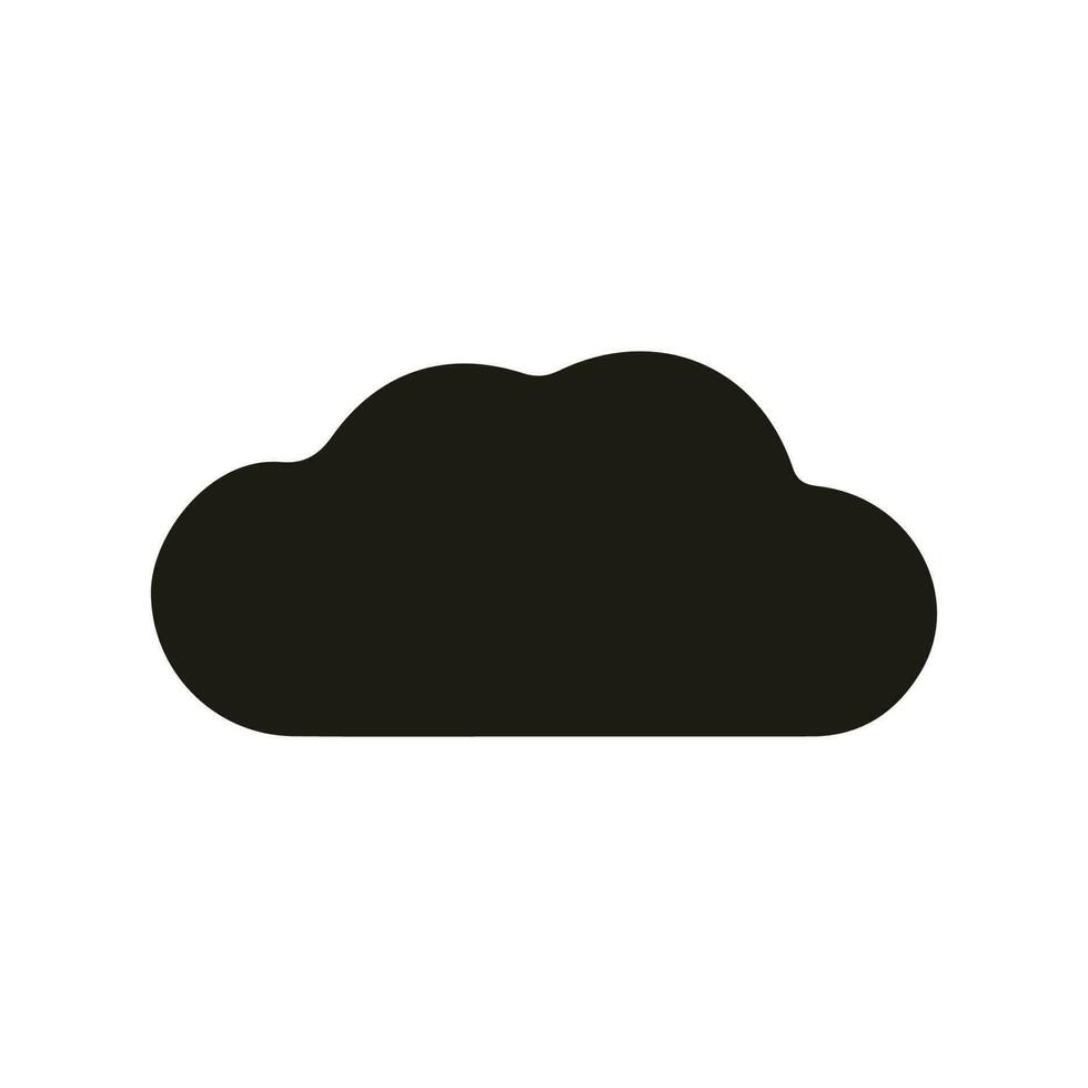 Solid cloud illustration, glyph icon vector