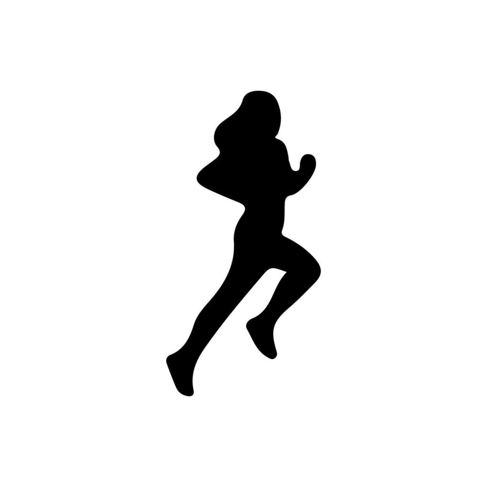 vector runner, silhouette woman running