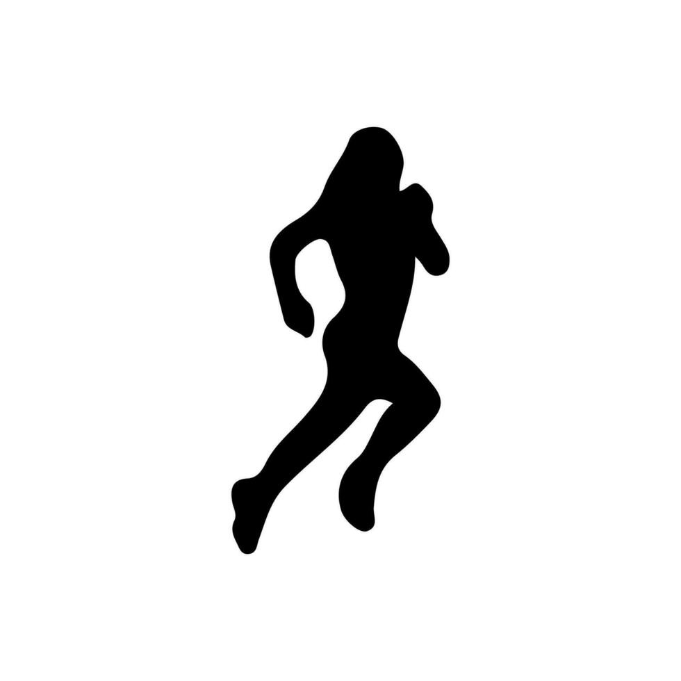 vector runner, silhouette woman running