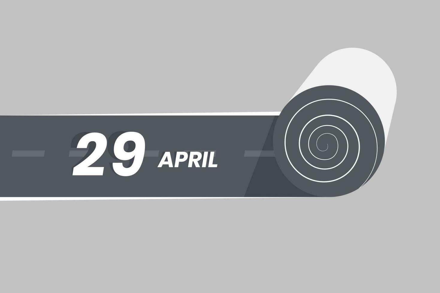 April 29 calendar icon rolling inside the road. 29 April Date Month icon vector illustrator.