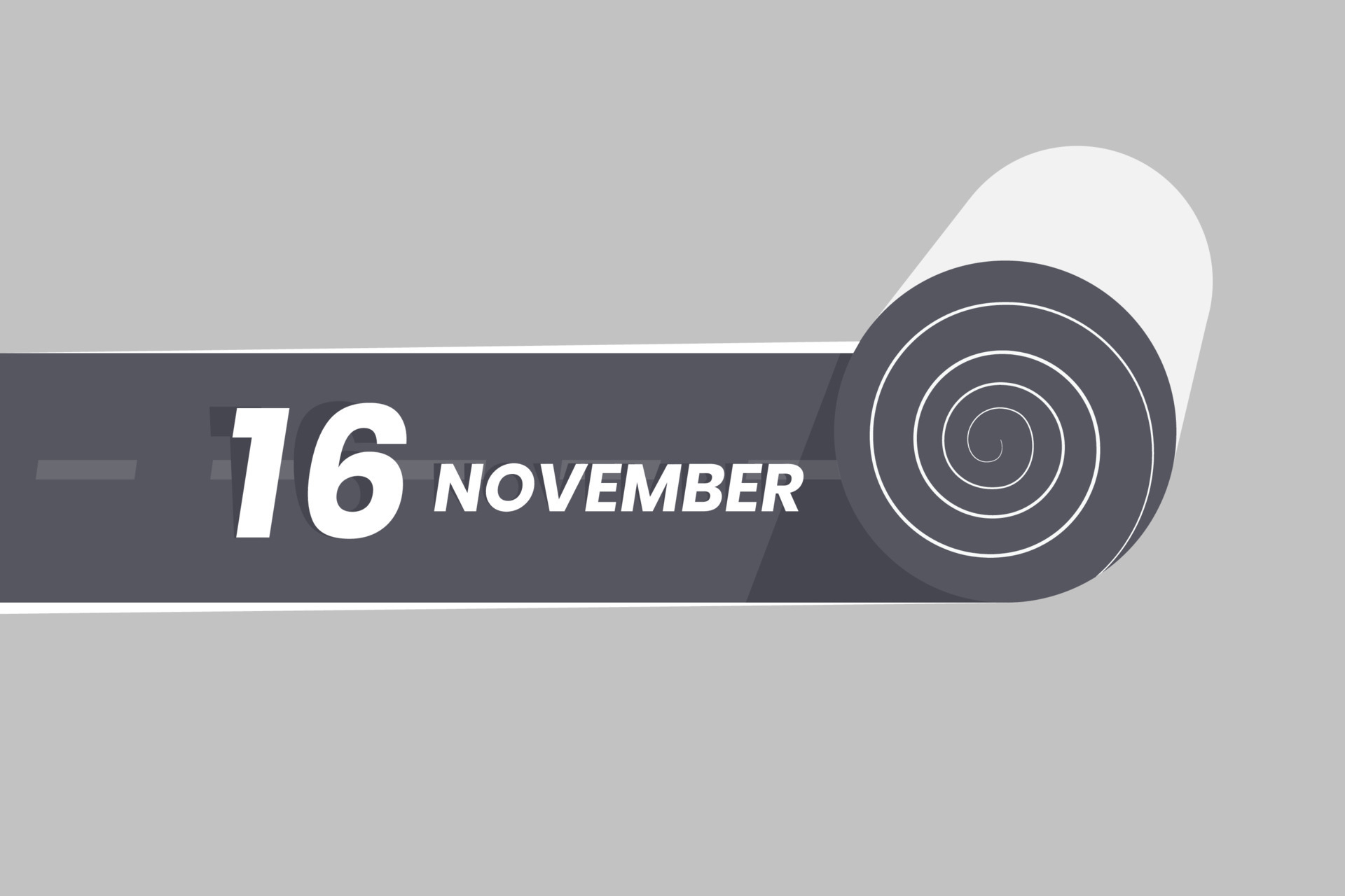 November 16 calendar icon rolling inside the road 16 November Date November 16 calendar icon rolling inside the road 16 November Date