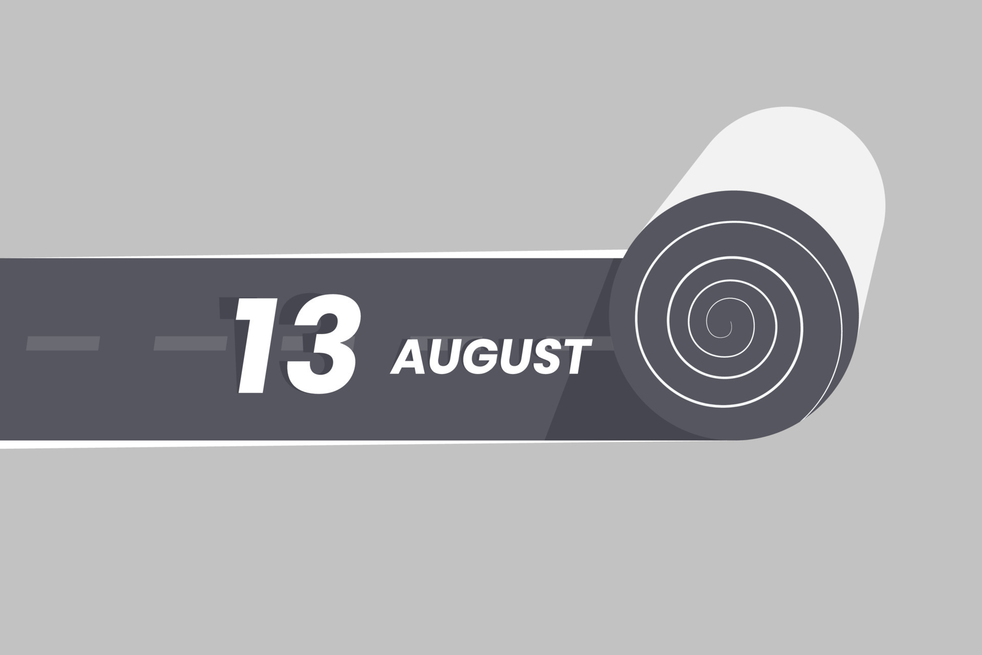 August 13 calendar icon rolling inside the road 13 August Date Month August 13 calendar icon rolling inside the road 13 August Date Month