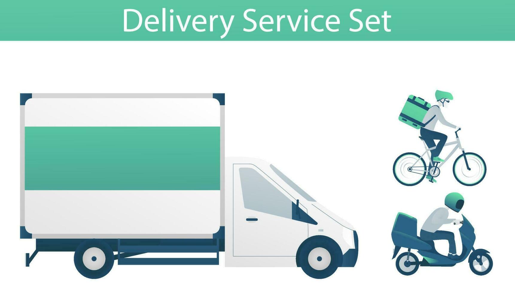 Set of vehicles for fast express delivery service vector