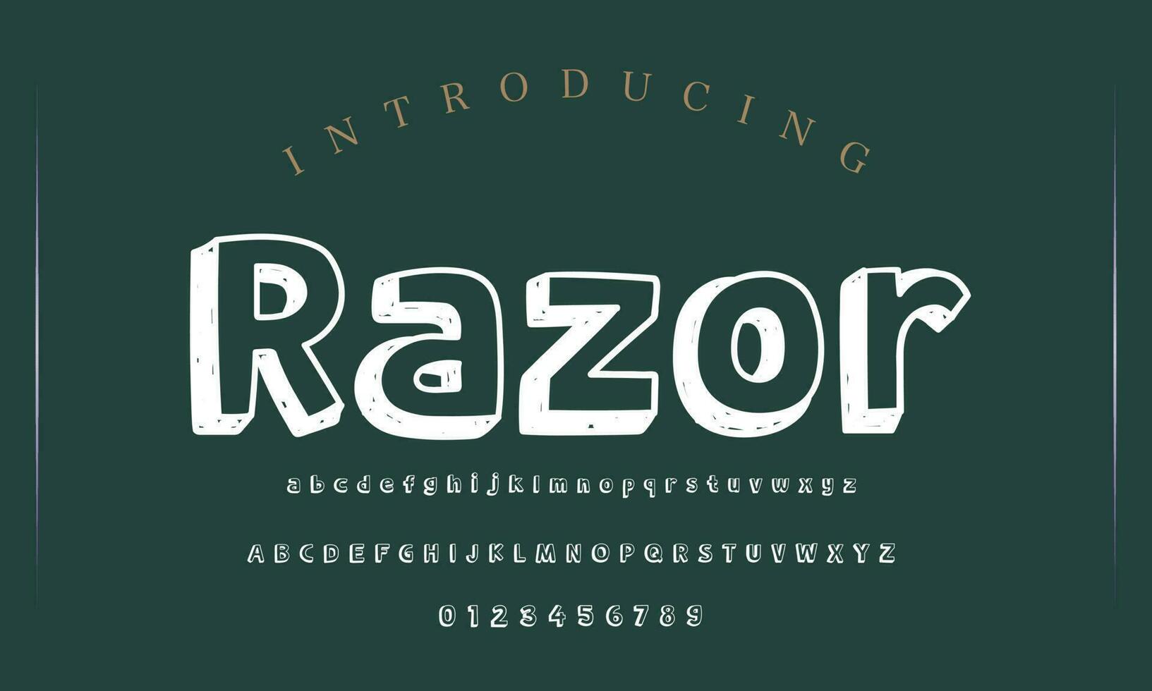 Playful style font design, childish alphabet letters and numbers vector illustration