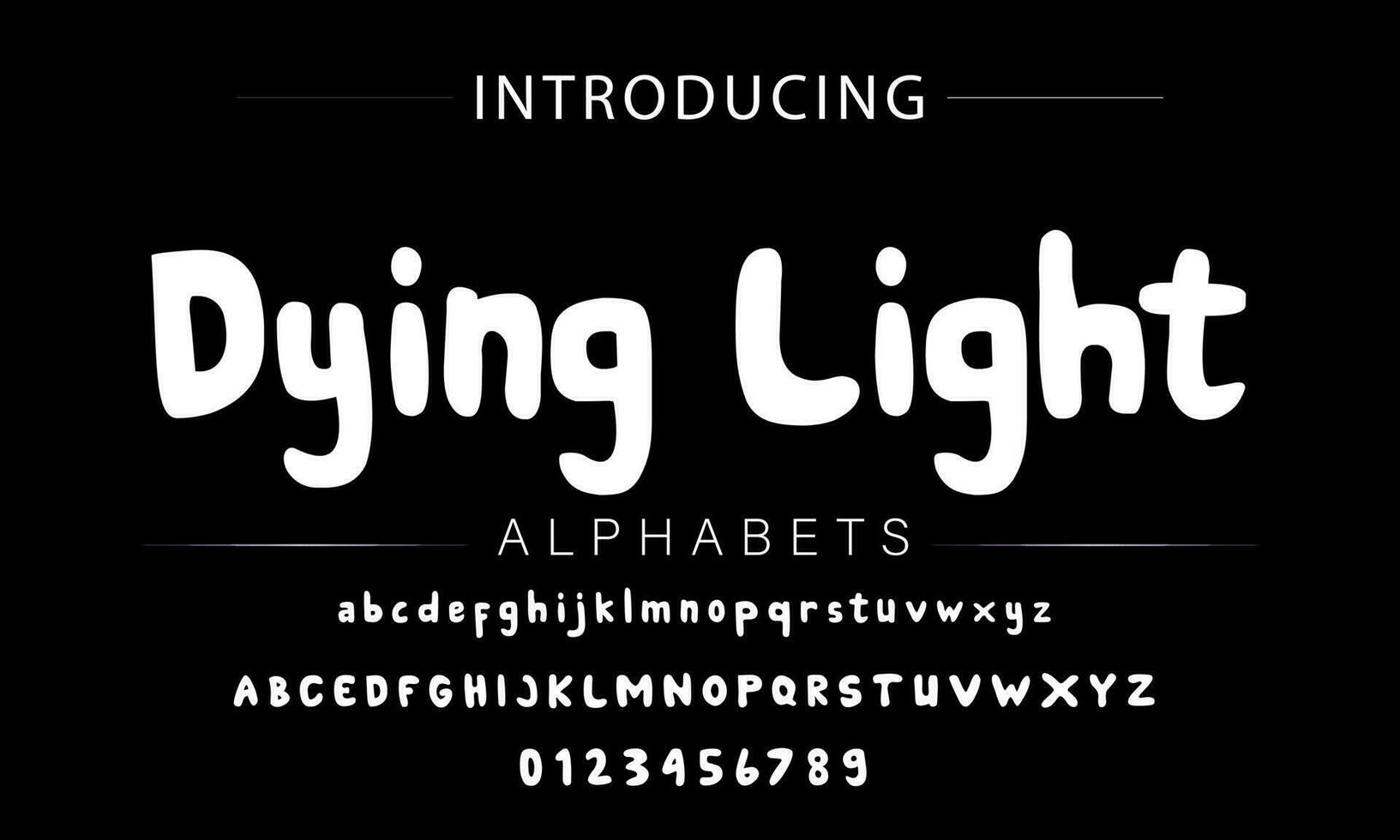 Playful style font design, childish alphabet letters and numbers vector illustration