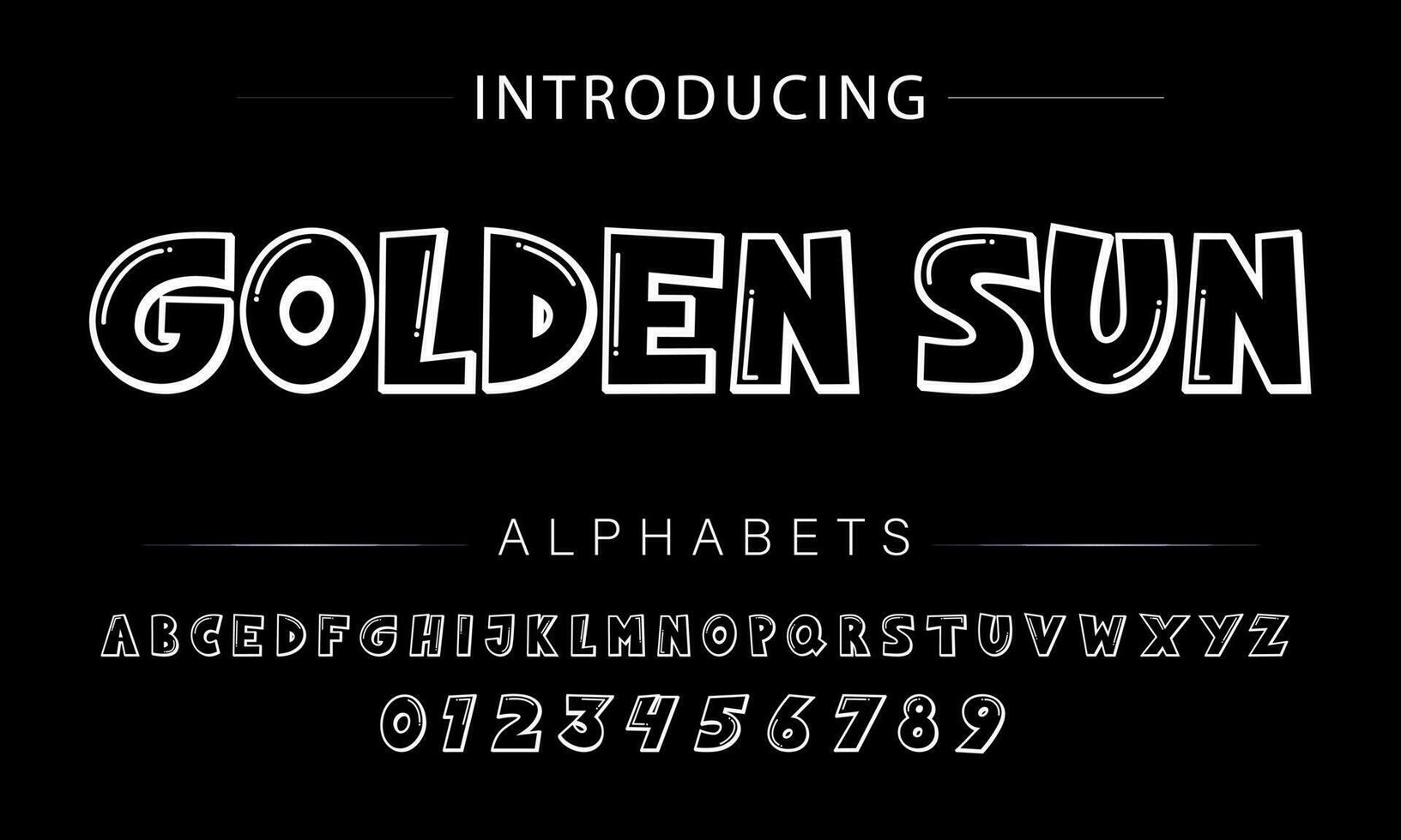 Playful style font design, childish alphabet letters and numbers vector illustration