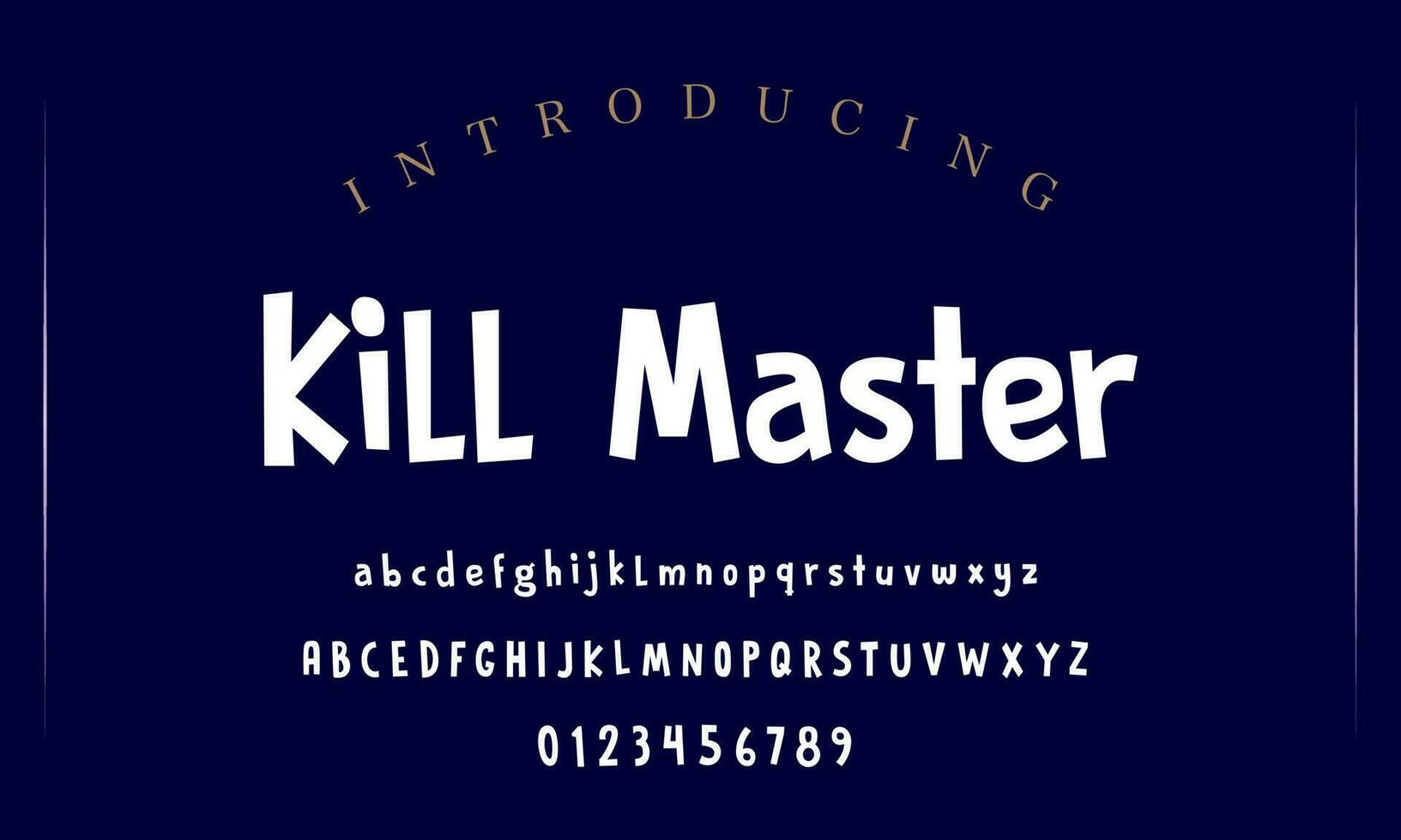 Playful style font design, childish alphabet letters and numbers vector illustration