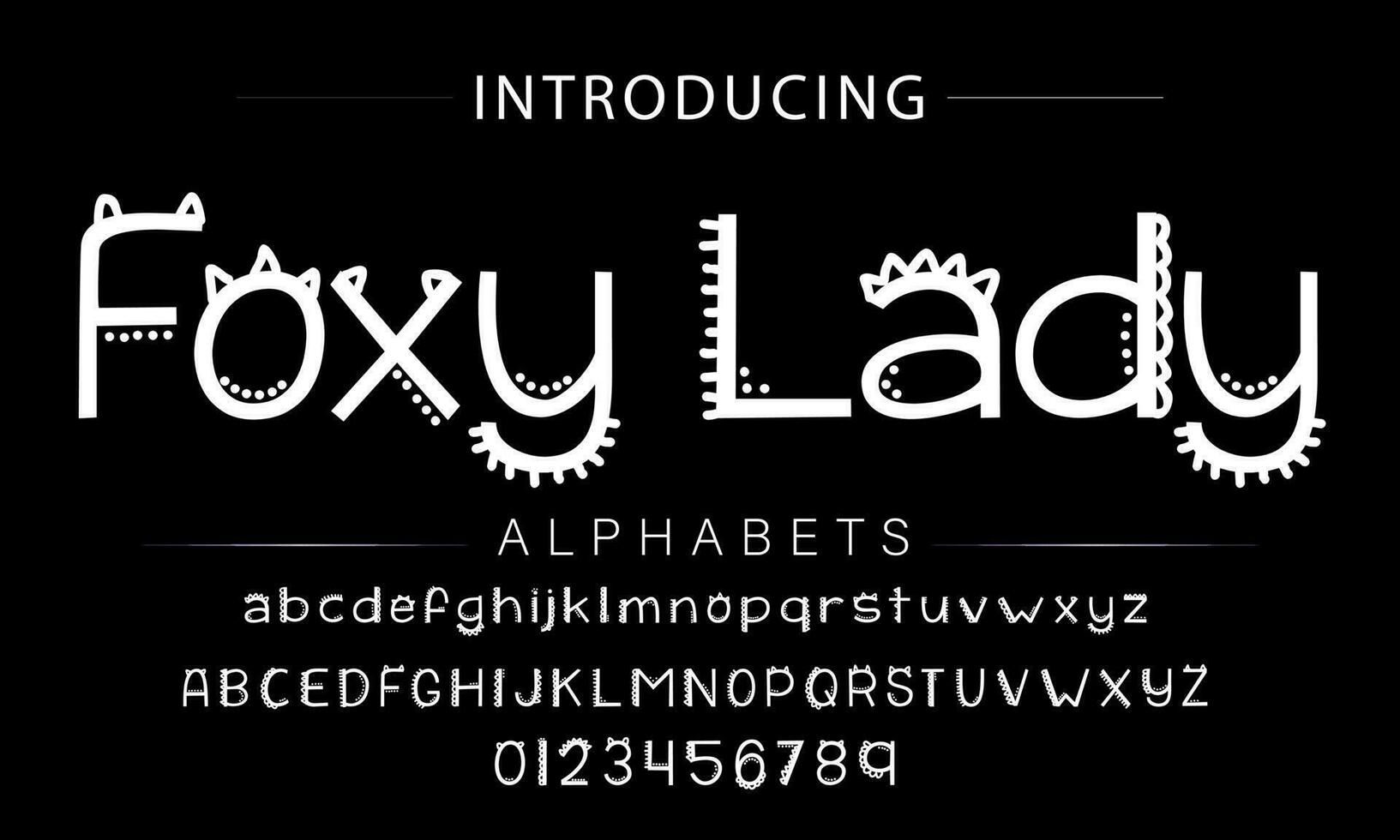 Playful style font design, childish alphabet letters and numbers vector illustration