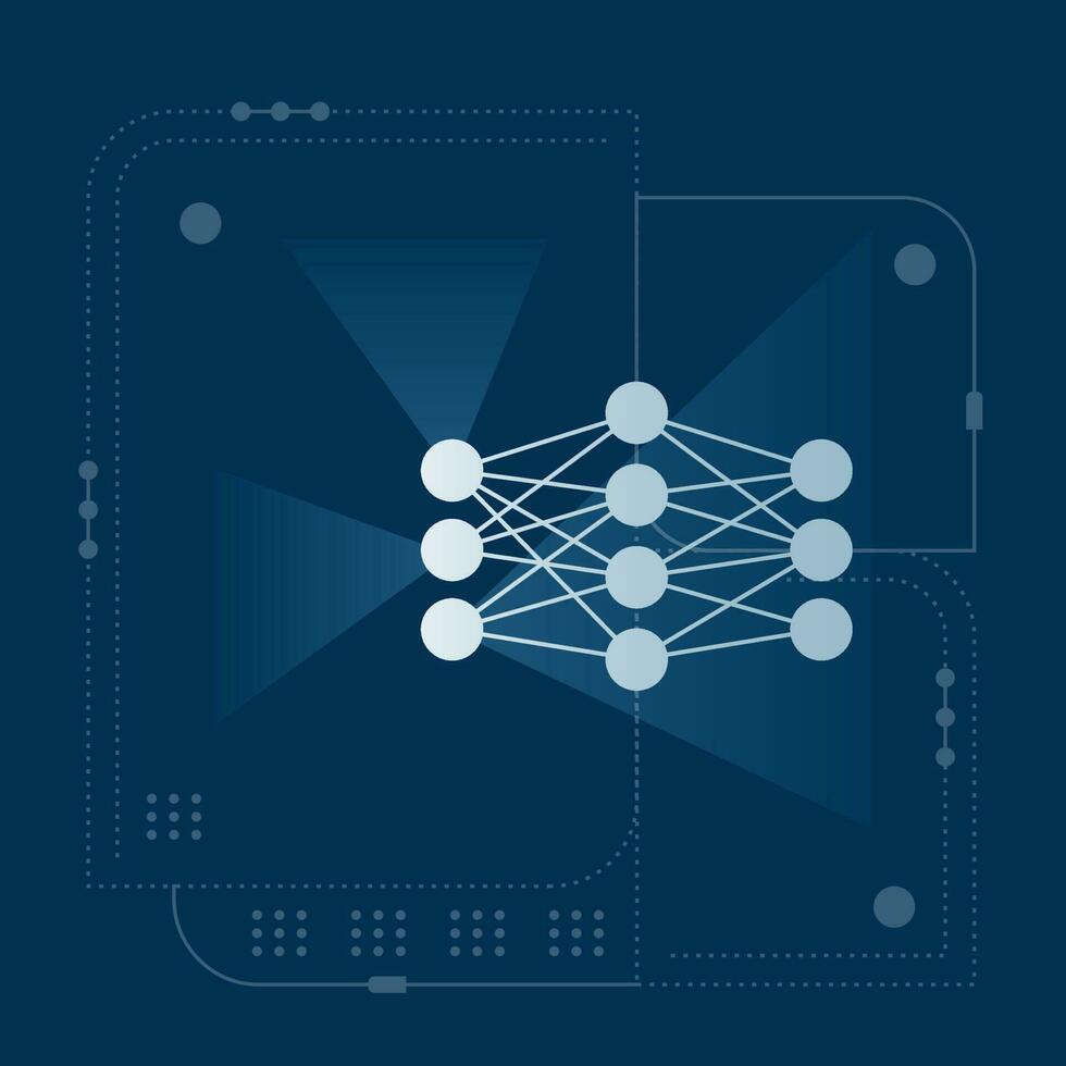 artificial inteligencia, profundo aprendiendo, máquina aprendizaje diseño concepto vector