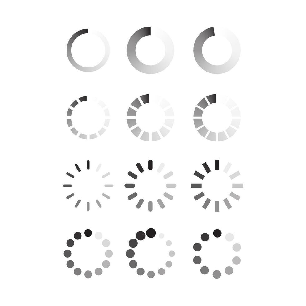 Circle progress bar loader. Round cyclic icon. vector