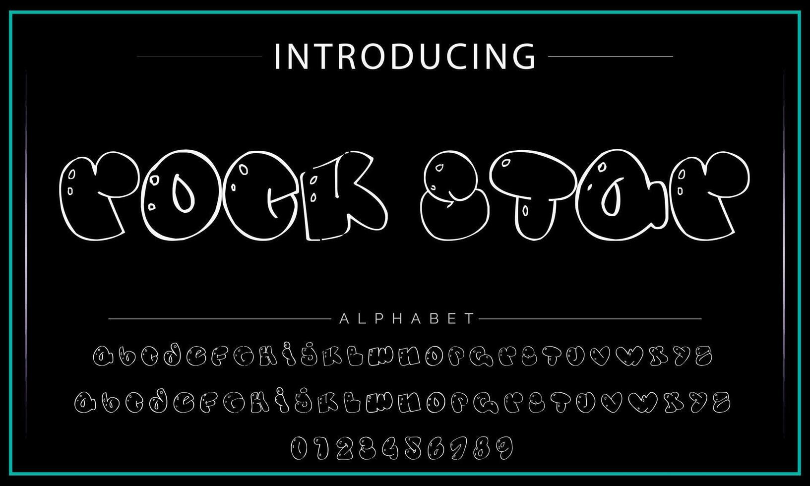 Playful style font design, childish alphabet letters and numbers vector illustration