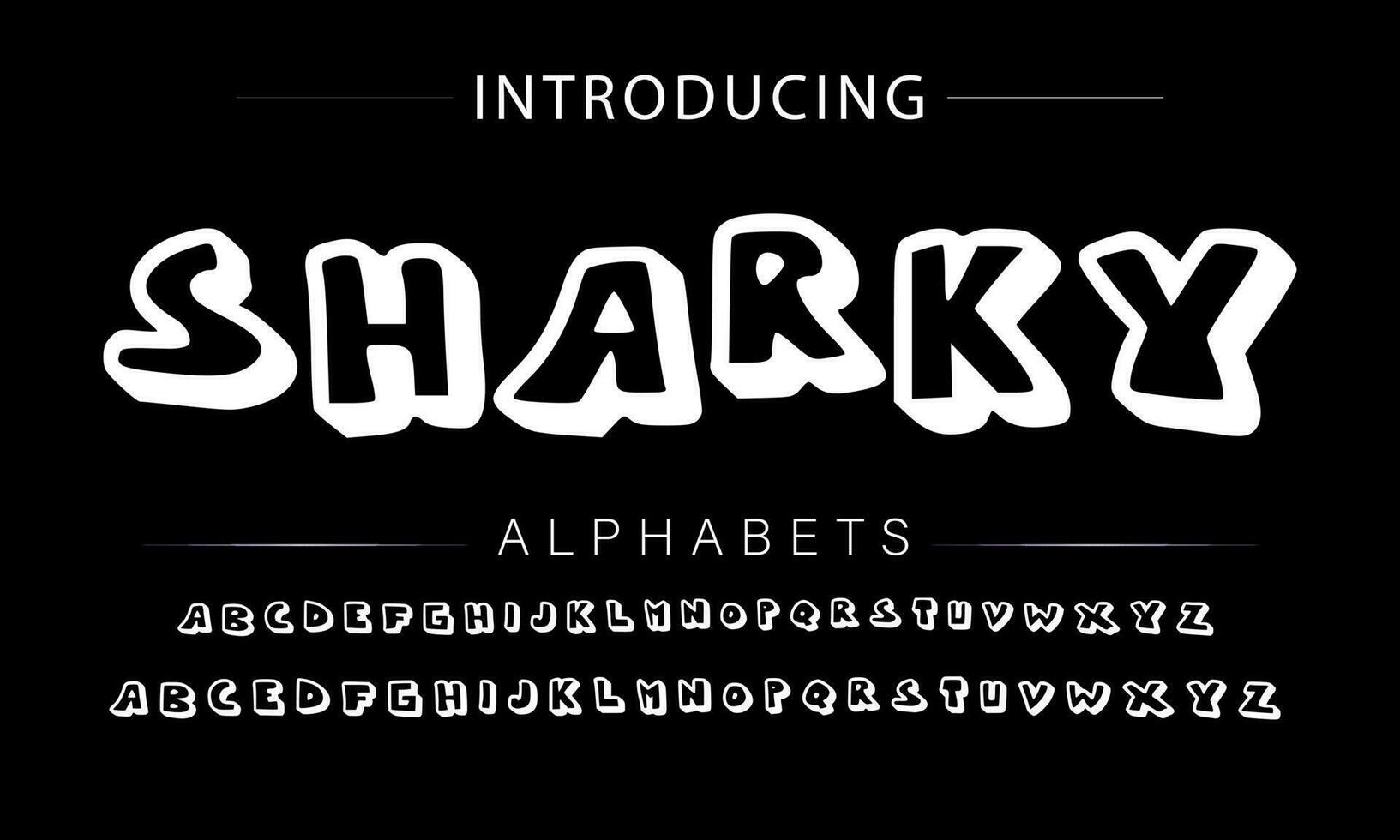 Playful style font design, childish alphabet letters and numbers vector illustration