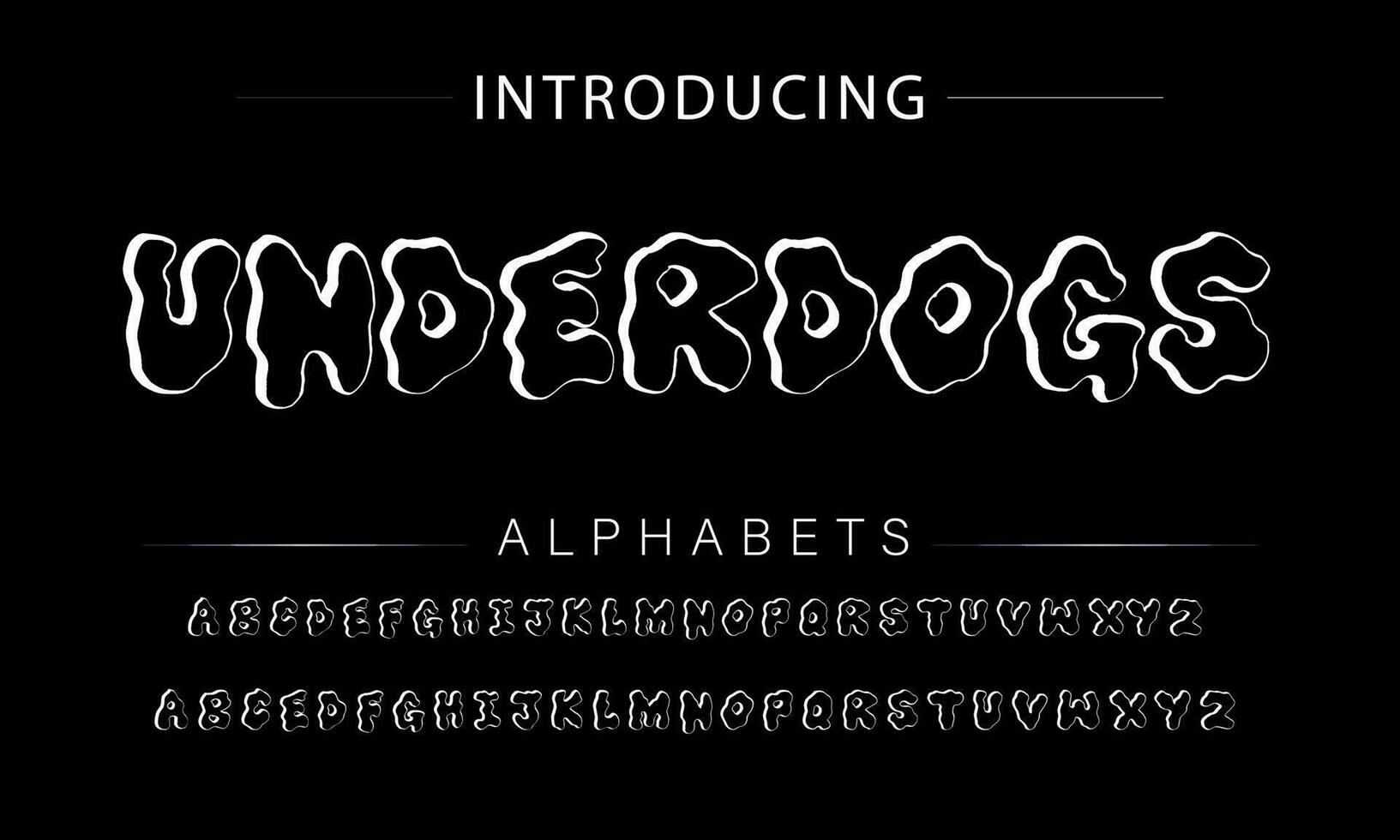 Playful style font design, childish alphabet letters and numbers vector illustration