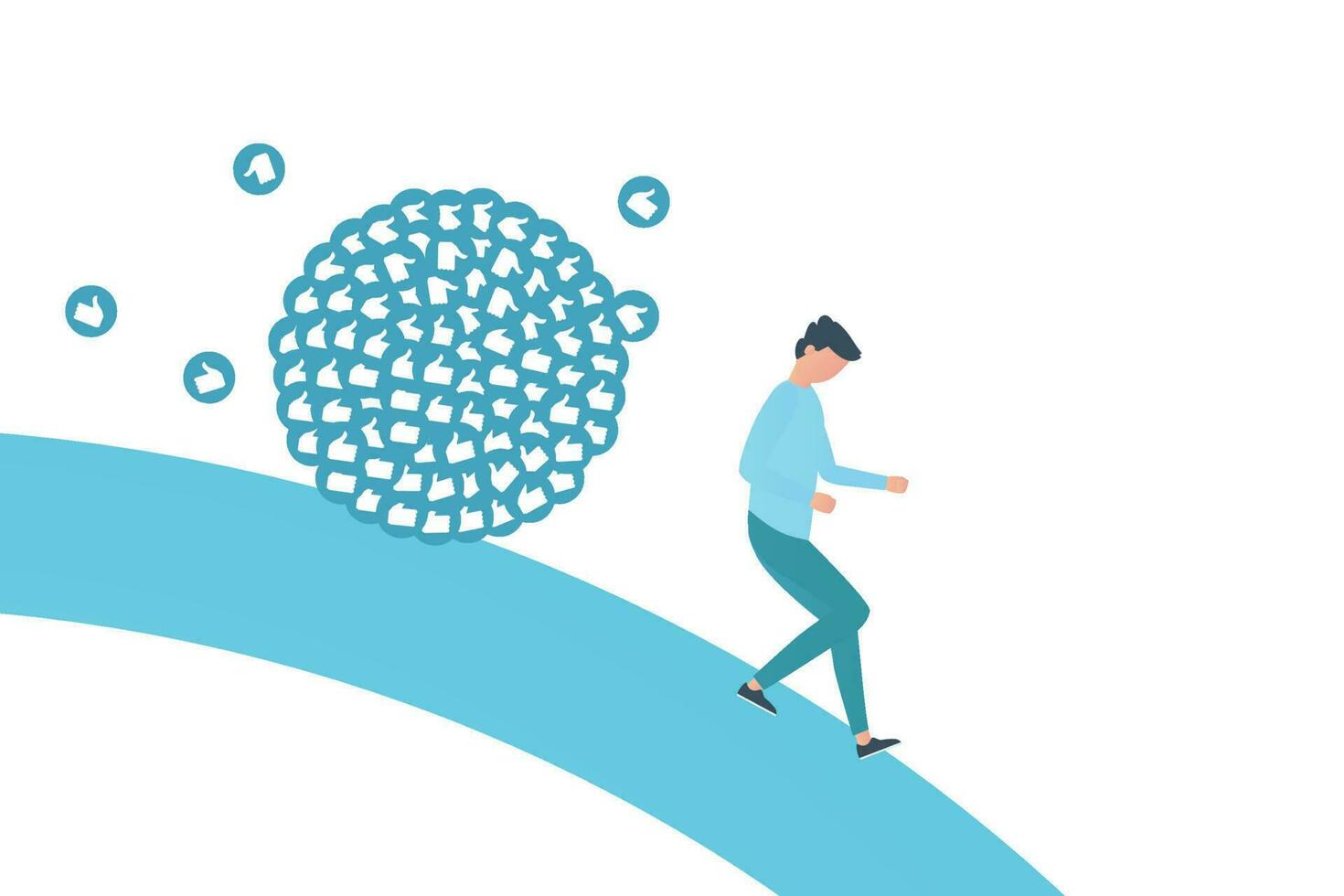 Influencer running from likes vector